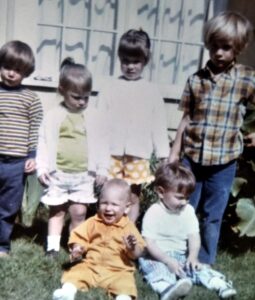 Dave Eaton family~ 1970, children & cousins~ standingL-R= Mark Eaton, Keri Kay & Glendene Gay Gudaz, Tim Eaton, sitting Kelly Eaton (L) & John Ellis
