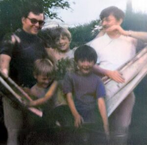 Dave Eaton family~ 1974c, Tim, Mark & Kelly with friends John & Bill Workman