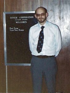 Eaton, Dave~ 1980, 04, Horn Lake, MI, visiting Dover Corporation- elevator manufacturers