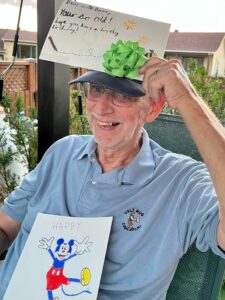 Eaton, Dave~ 2022, 08, 05, Varennes, QC, 80th s birthday at Malick_Poulin home- 04