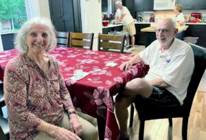 Eaton, Dave & Toni Nazair~ 2022, 07, 21 Glencoe, NB at Christine Nazair & Bob Murray's- 02, David Gritten & Bob's sister in background