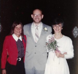 Nazair, Toni~ 1988, 01, 20, Montreal, QC, Presbyterian Church, weds Dave Eaton, Reverend Armour officiated- 02, Dave's sister Missy Gudaz